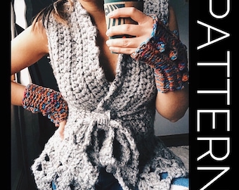 Crochet Vest PATTERN, Crochet Vest, DIY, Crochet cover up, Wrap vest pattern, Crochet PATTERN, Wrap sweater