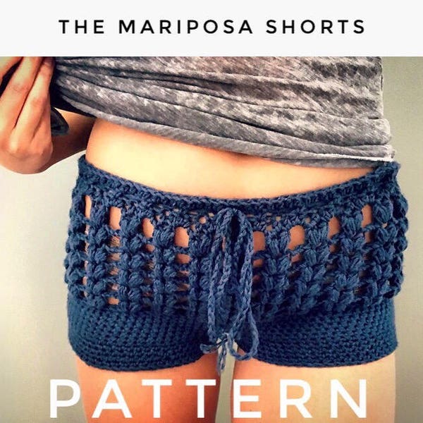 High-waisted shorts PATTERN , Crochet shorts, Swimsuit cover up pattern, Crochet shorts pattern, Crochet cover up pattern, Bikini cover up