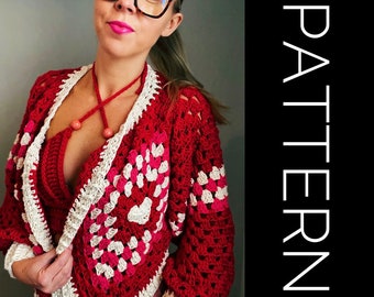 Crochet Sweater PATTERN, Sweater, Cardigan, Sweater Crochet PDF Pattern, Oversized Sweater, Chunky Sweater,  Crochet Cardigan