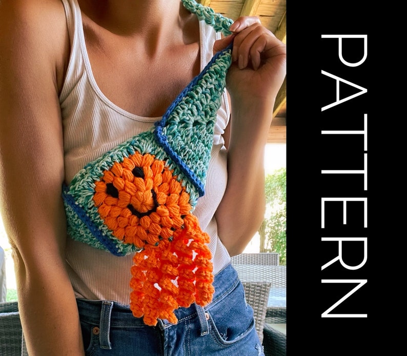 Crochet Bag PATTERN, Crossbody Bag, Bum bag, Clutch Bag, Granny Square Bag, Summer Pattern, Festival bag image 1