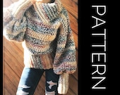 Crochet Sweater PATTERN, Sweater, Pullover Sweater Crochet PDF Pattern, Oversized Sweater, Cold Shoulder Sweater, Off the shoulder sweater