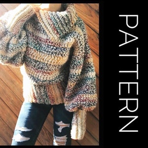 Crochet Sweater PATTERN, Sweater, Pullover Sweater Crochet PDF Pattern, Oversized Sweater, Cold Shoulder Sweater, Off the shoulder sweater