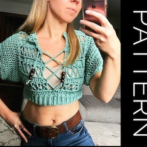 Crochet Top PATTERN: The Set Free Pullover, Cold Shoulder (PDF Pattern)