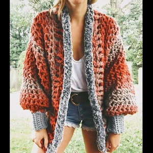 Crochet Sweater PATTERN, Sweater, Cardigan, Sweater Crochet PDF Pattern, Oversized Sweater, Chunky Sweater, Crochet Cardigan image 2