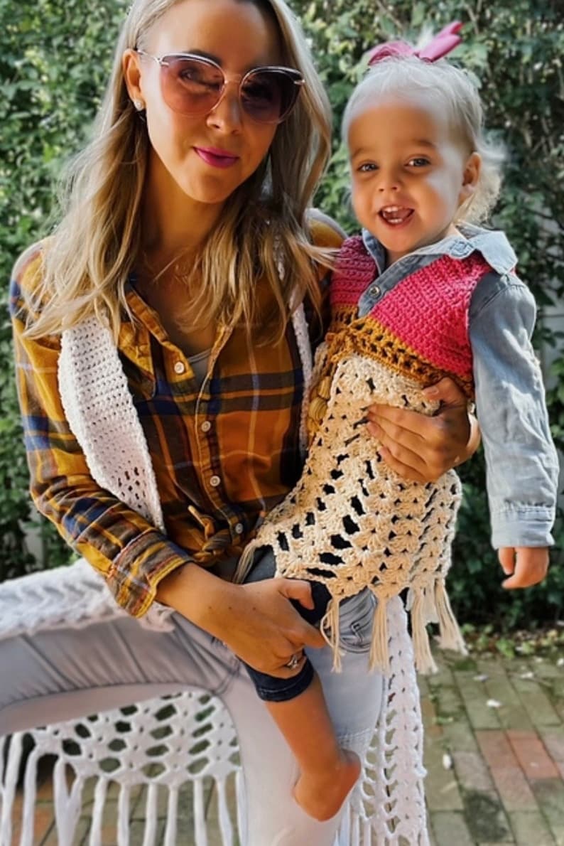 Toddler Crochet Boho Vest Pattern: Sizes 12M-5T (PDF Pattern) image 6