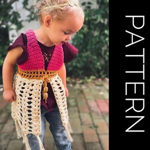 Toddler Crochet Boho Vest Pattern: Sizes 12M-5T (PDF Pattern)