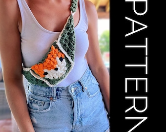 Crochet Bag PATTERN, Crossbody Bag, Bum bag, Clutch Bag, Granny Square Bag, Summer Pattern, Festival bag, Fox granny square