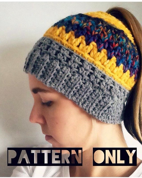 Pferdeschwanz Mutze Muster Pferdeschwanz Beanie Gehakelt Etsy