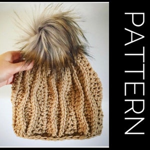 Crochet Hat Pattern, Beanie pattern, Crochet beanie pattern, women&#39;s hat pattern, instant download, crochet fitted hat pattern