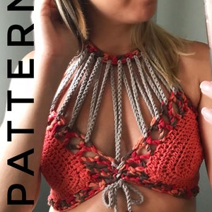 Crochet bralette PATTERN , crochet top pattern Bralette Top Pattern Crochet Crop Top Crochet Lace Top Crochet Bikini Top Crochet Bra image 1