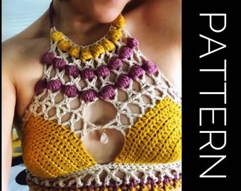 Crochet bralette PATTERN , crochet top pattern Bralette Top Pattern Crochet Crop Top Crochet Lace Top Crochet Bikini Top Crochet Bra