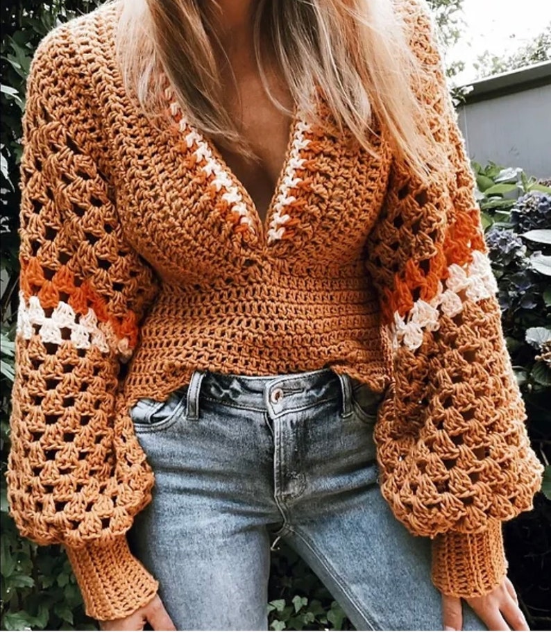 Crochet Sweater PATTERN, Sweater, Cardigan, Sweater Crochet PDF Pattern, Oversized Sweater, Chunky Sweater, Crochet Cardigan image 5