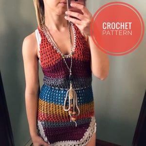 Patron de robe au crochet : le chakra, haut en dentelle (Patron PDF)