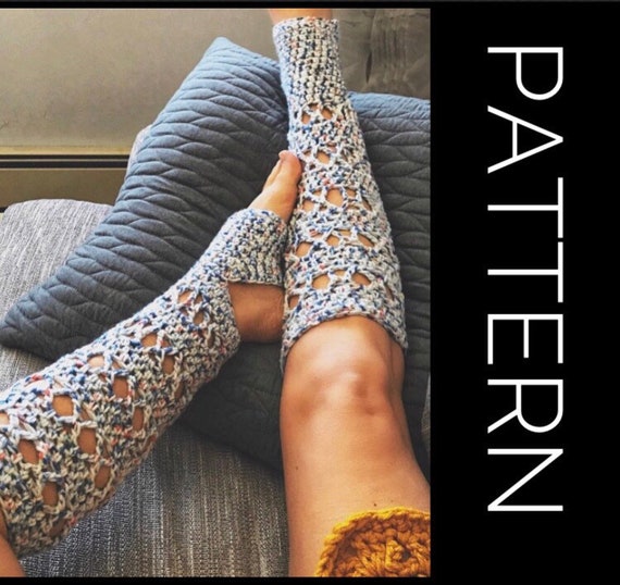 PATRÓN Calcetines Yoga Crochet, Calentadores de piernas, Patrón