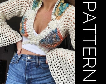 Crochet Cardigan, Crochet Bolero, Crochet Shrug, Crochet Pattern