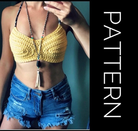 Crochet Bralette PATTERN , Crochet Top Pattern Bralette Top Pattern Crochet  Crop Top Crochet Lace Top Crochet Bikini Top Crochet Bra 