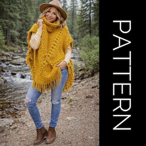 Schema all'uncinetto per gilet "Hidden Gem", poncho oversize (schema PDF)