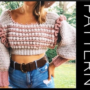 Crochet Sweater PATTERN, Sweater, Pullover Sweater Crochet PDF Pattern, Oversized Sweater, Chunky Sweater, Bobble sweater