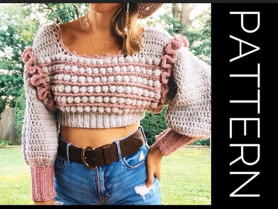 PATRON de sueter de ganchillo sueter sueter pullover patron PDF de ganchillo sueter de gran tamano sueter grueso sueter Bobble Etsy Mexico