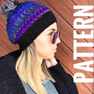 Crochet Hat Pattern, Beanie pattern, Crochet beanie pattern, women&#39;s hat pattern, instant download, crochet slouchy hat pattern