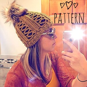 Crochet Hat Pattern, Beanie pattern, Crochet beanie pattern, women's hat pattern, instant download, crochet fitted hat pattern image 1