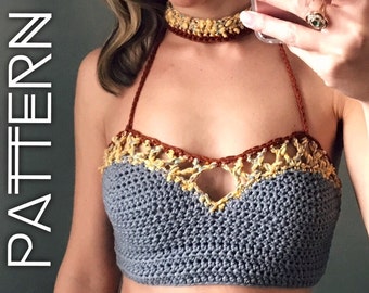 Crochet Lace Bralette Top Pattern: Adjustable Fit (PDF Pattern)