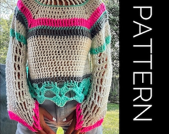 Crochet Raglan, Crochet sweater, Crochet top, Crochet Pattern