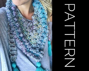 Crochet Pattern for Triangle scarf, Triangle wrap, Triangle Shawl, Oversized Crochet Scarf, Bandana Scarf pattern, Easy Scarf Pattern