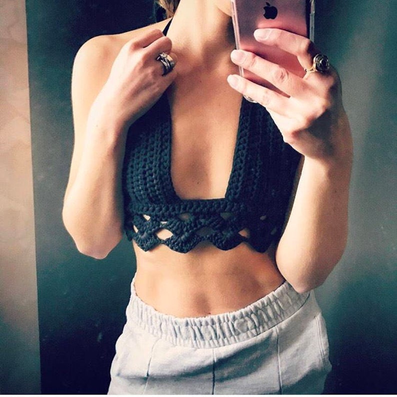 Häkeln Sie Bralette Muster, Häkeltop Muster Bralette Top Muster Häkeln Crop Top Häkelspitzen Top Häkeln Bikini Top Häkeln BH Bild 5