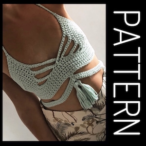 Crochet bralette PATTERN , crochet top pattern Bralette Top Pattern Crochet Crop Top Crochet Lace Top Crochet Bikini Top Crochet Bra