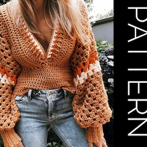 Crochet Sweater PATTERN, Sweater, Cardigan, Sweater Crochet PDF Pattern, Oversized Sweater, Chunky Sweater,  Crochet Cardigan