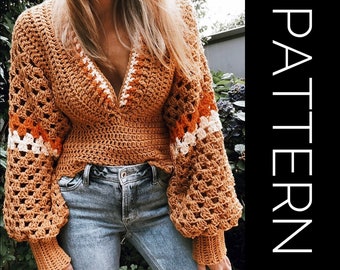 Crochet Sweater PATTERN, Sweater, Cardigan, Sweater Crochet PDF Pattern, Oversized Sweater, Chunky Sweater,  Crochet Cardigan