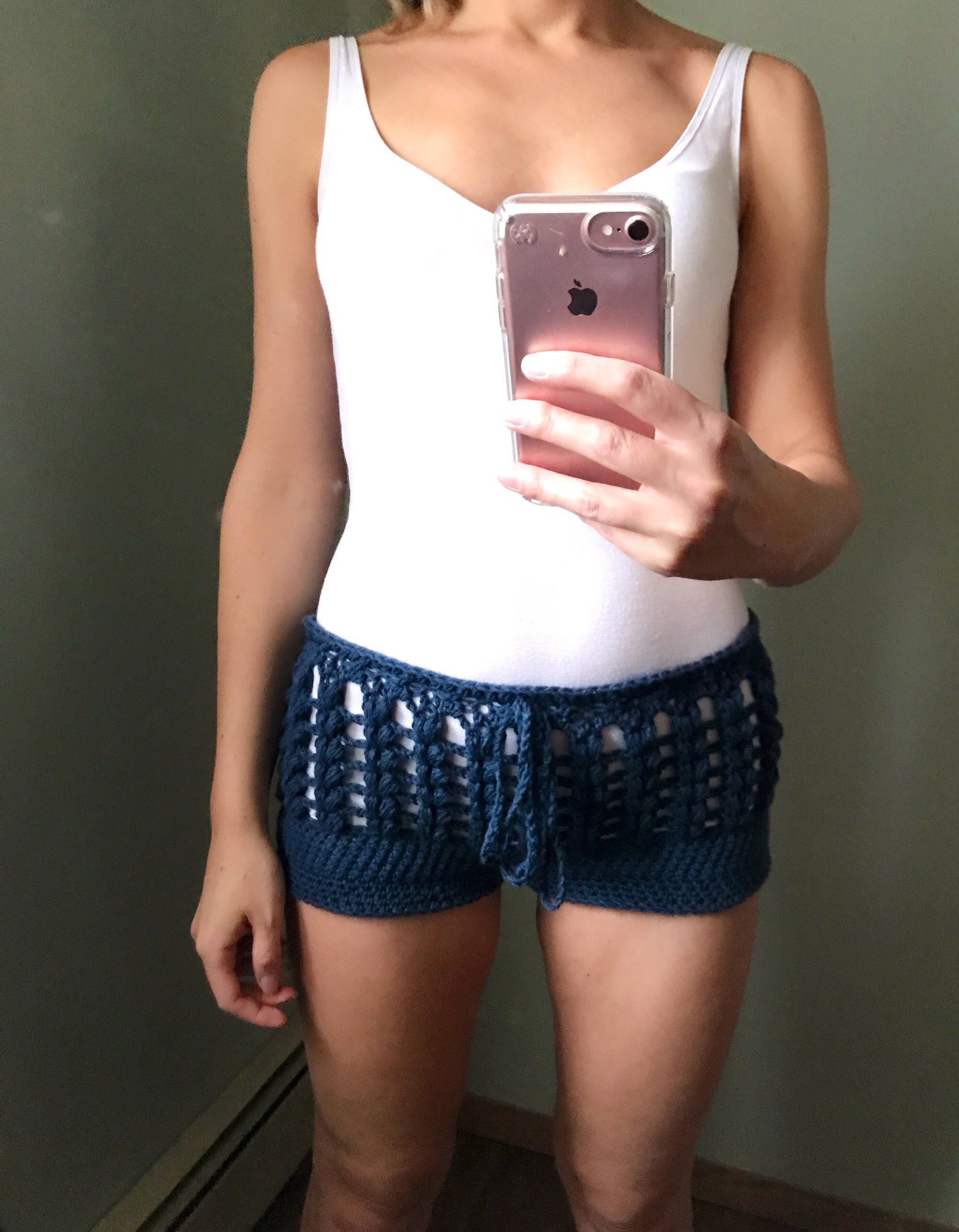 High waisted Shorts PATTERN Crochet Shorts Swimsuit Cover Etsy