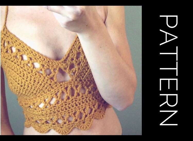 VIVENA Women Crochet Top Lace Bralette Knit Bra Boho Beach Bikini