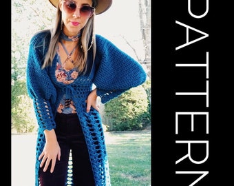 Crochet Sweater PATTERN, Sweater, Cardigan, Sweater Crochet PDF Pattern, Oversized Sweater, Chunky Sweater,  Crochet Cardigan