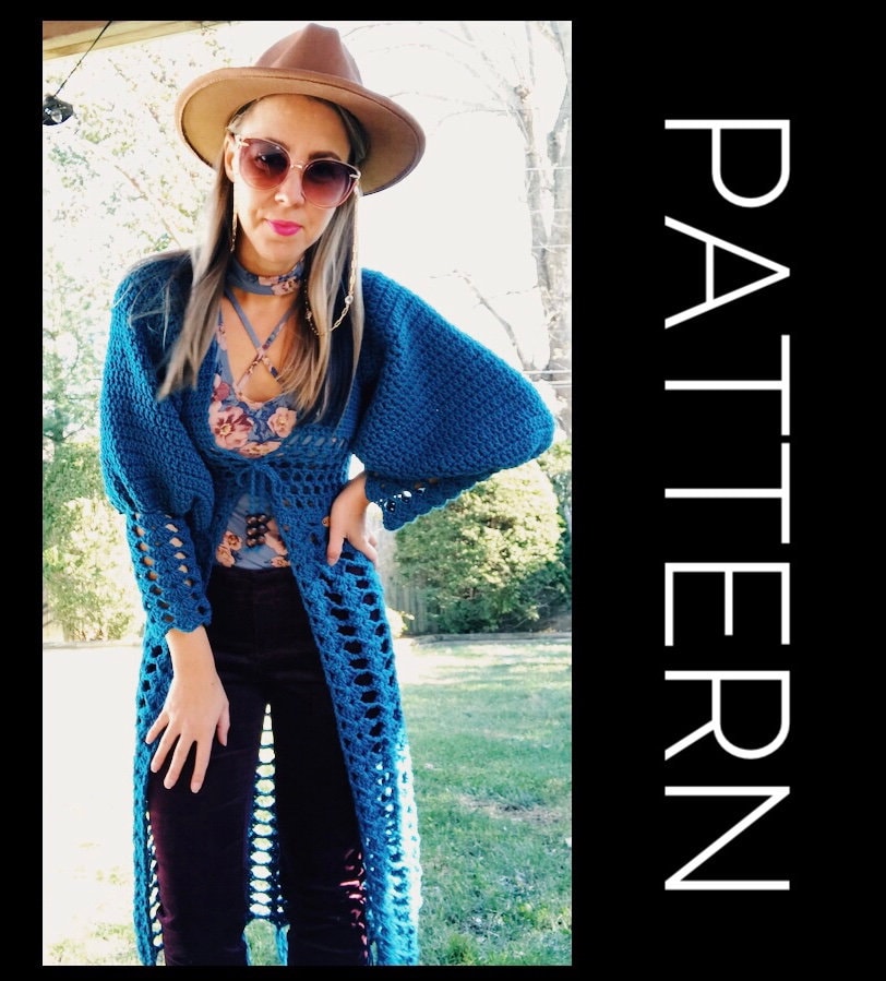 PADRÃO DE Cardigan Corset de Crochê: Suéter Grosso e Grande (Molde em PDF)