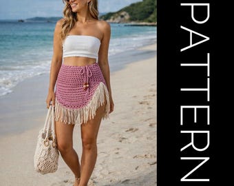 Crochet Fringe Skirt Pattern: Hippie Swimsuit Cover Up (PDF Pattern)
