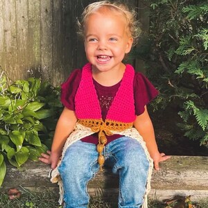 Toddler Crochet Boho Vest Pattern: Sizes 12M-5T (PDF Pattern) image 5