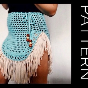 Crochet Fringe Skirt Pattern: Hippie Swimsuit Cover Up (PDF Pattern)