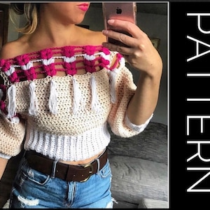 Crochet Sweater PATTERN, Sweater, Pullover Sweater Crochet PDF Pattern, Oversized Sweater, Cold Shoulder Sweater, Off the shoulder sweater