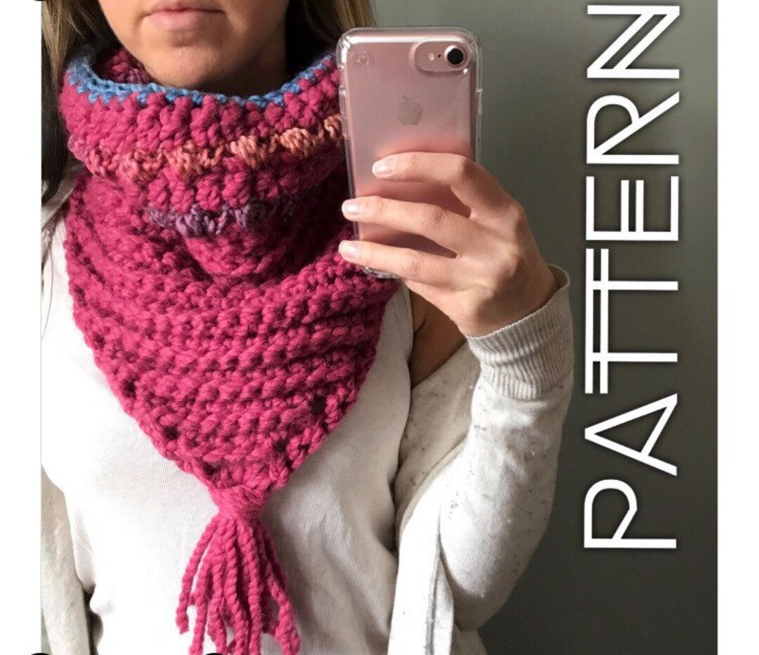 Crochet Pattern for Triangle Scarf, Triangle Wrap, Triangle Shawl