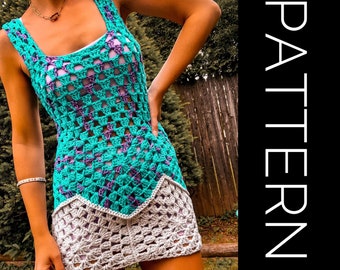 Crochet Cover-Up Pattern, Chroma Dress, Beach Swimsuit (PDF Pattern)