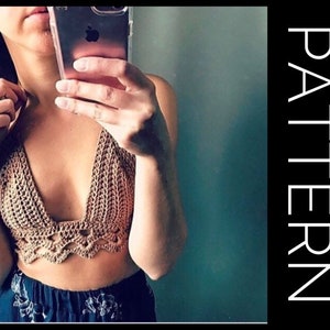 Häkeln Sie Bralette Muster, Häkeltop Muster Bralette Top Muster Häkeln Crop Top Häkelspitzen Top Häkeln Bikini Top Häkeln BH Bild 1