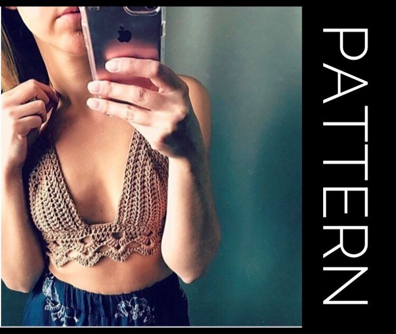 Häkeln Sie Bralette Muster, Häkeltop Muster Bralette Top Muster Häkeln Crop Top Häkelspitzen Top Häkeln Bikini Top Häkeln BH Bild 1