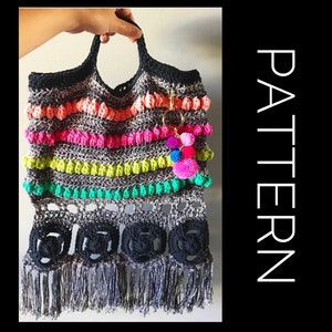 Crochet Fringe Bag Pattern: Boho Tote, Messenger Style (PDF Pattern)