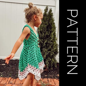 Padrão de vestido de crochê infantil: blusa de fada Pixie, estilo vovó (padrão em PDF)