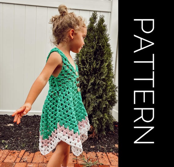 Toddler Crochet Dress Pattern: Pixie Fairy Top, Granny Style (PDF Pattern)