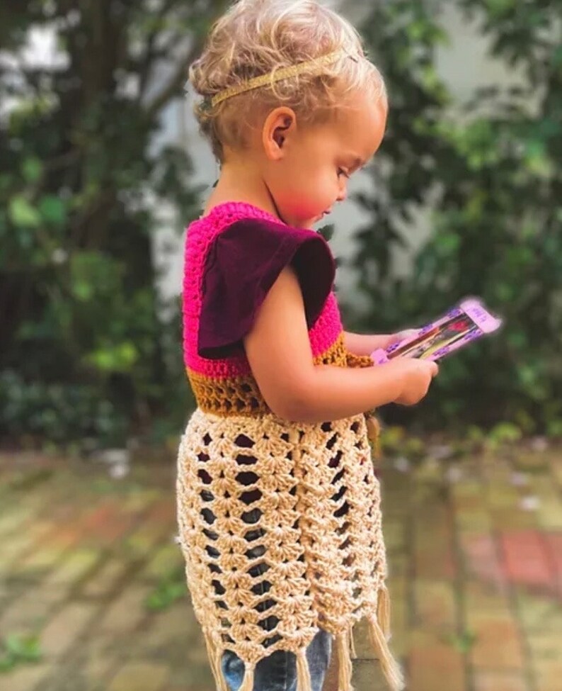 Toddler Crochet Boho Vest Pattern: Sizes 12M-5T (PDF Pattern) image 3