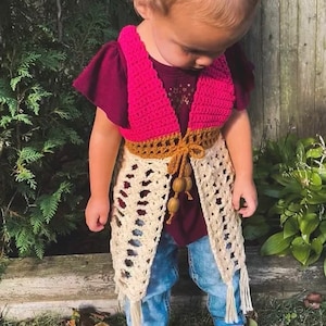Toddler Crochet Boho Vest Pattern: Sizes 12M-5T (PDF Pattern) image 2