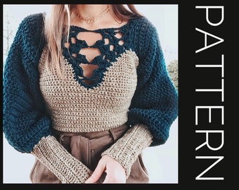 Patroon gehaakte trui trui: off-the-shoulder ontwerp (pdf-patroon)